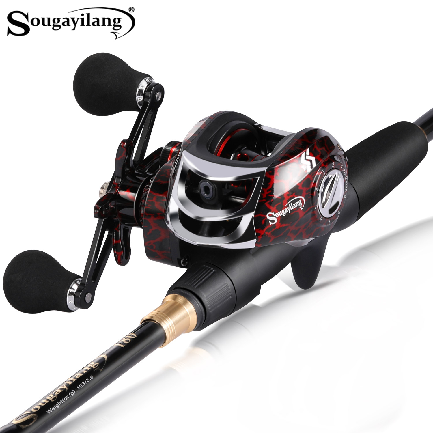 Spincast Reel - Sougayilang 1.8-2.4 متر صب الصيد كومبو